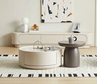 Ensemble de tables d'appoint modernes et simples en acier inoxydable pour salon, table d'angle de luxe avec plateau en verre et pierre pour canapé et balcon