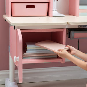 OEM/ODM Table d'étude ergonomique réglable en hauteur pour <span class=keywords><strong>devoirs</strong></span> d'enfants avec étagère intégrée et rangement - Product Image 5