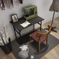Escritorio Plegable para Computadora YODA Negro con Superficie de Madera y Patas de Metal para Oficina en Casa (Modelo YD-ID213-2)