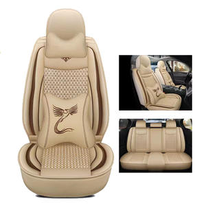 Fashion Sports Full <strong>Leather</strong> Ice Silk Four Seasons Car Seat Cover for Universal Seat Cover for Trucks <strong>Vans</strong> Line Pattern - Product Image 6