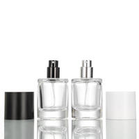 Nouveau design de 30ml/50ml Flacons de parfum en verre transparent pour pulvérisateur vide Recharges de flacons pour parfum Conteneur de flacons en verre