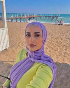 Wholesale Diamond Plain Square Muslim Scarf Bawal Cotton Voile Polyester Summer Headscarf - Product Image 3