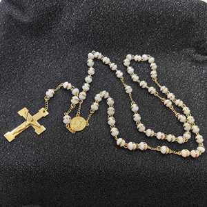 Collar <span class=keywords><strong>de</strong></span> Rosario con <span class=keywords><strong>Cruz</strong></span> <span class=keywords><strong>de</strong></span> Jesús, Joyería Católica <span class=keywords><strong>de</strong></span> Acero Inoxidable, Regalo Unisex para Comunión y Bautizo - Product Image 3