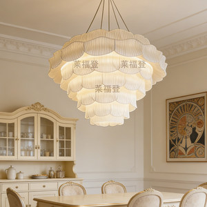 Lustre rond de style français à six têtes E27, lampe à économie d'énergie, éclairage pour salon et maison - Product Image 3