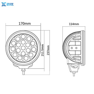 7 pulgadas redondo rojo LED impermeable LED trabajo luz de carretera niebla Bar en la azotea parachoques lámpara para SUV 4x4 - Product Image 6