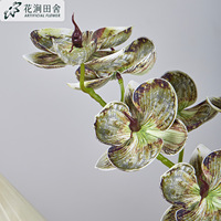 Orchidée Phalaenopsis artificielle réaliste à 5 têtes, de haute qualité, imprimée en 3D, pour la décoration de la maison et la table de Thanksgiving