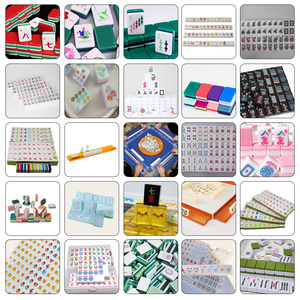 Tapis de Mahjong en rotin jaune motif oiseaux, ensemble de Mahjong Teal Brittany Fusion Omm Drake Sea American House Rules Stripe - Product Image 5