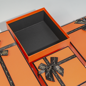 Hộp vận chuyển cao cấp hộp quà màu Cam với bao bì giấy ruy băng màu đen thanh lịch-Lý tưởng cho quà tặng & lễ kỷ niệm - Product Image 4