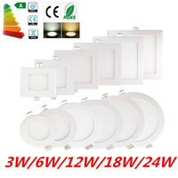 Plafonnier LED encastré rond, prix de gros, moderne, sans scintillement, ultra-plat, 3W 4W 6W 9W 12W 15W 18W 24W, OEM