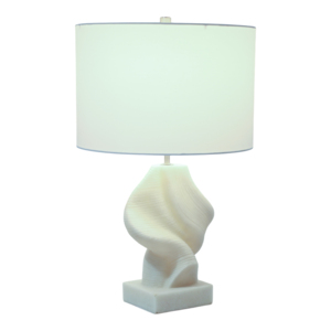 Lampada da Tavolo Moderna in Resina con Paralume Bianco a Tamburo, Luce Decorativa per Casa, Camera da Letto, Ufficio, Soggiorno - Product Image 2