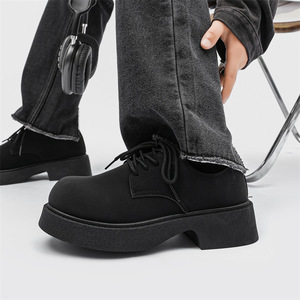 Zapatos Mocasines de Cuero Casuales Británicos para Hombre, con Cordones, Cerrados, con Suela Gruesa, Antideslizantes, Impermeables, Transpirables, Cómodos y Suaves para Oficina - Product Image 4