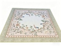Tapis de mahjong carré de 33,5 pouces avec imprimé floral d'oiseaux, tapis de jeu antidérapant et insonorisant pour le mahjong, le poker, les jeux de société