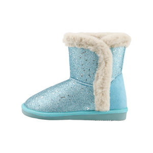 Sepatu Bayi Musim Dingin Motif Bintang Emas Sepatu Bot Salju Anak-anak Sepatu Bot Bulu Datar Faux Suede - Product Image 3