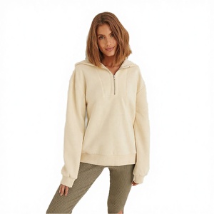 Sudadera con Capucha y Cierre de Cremallera para Mujer, Corte Regular, 100% Algodón Tejido, Color Sólido, Estilo Casual para Otoño - Product Image 2