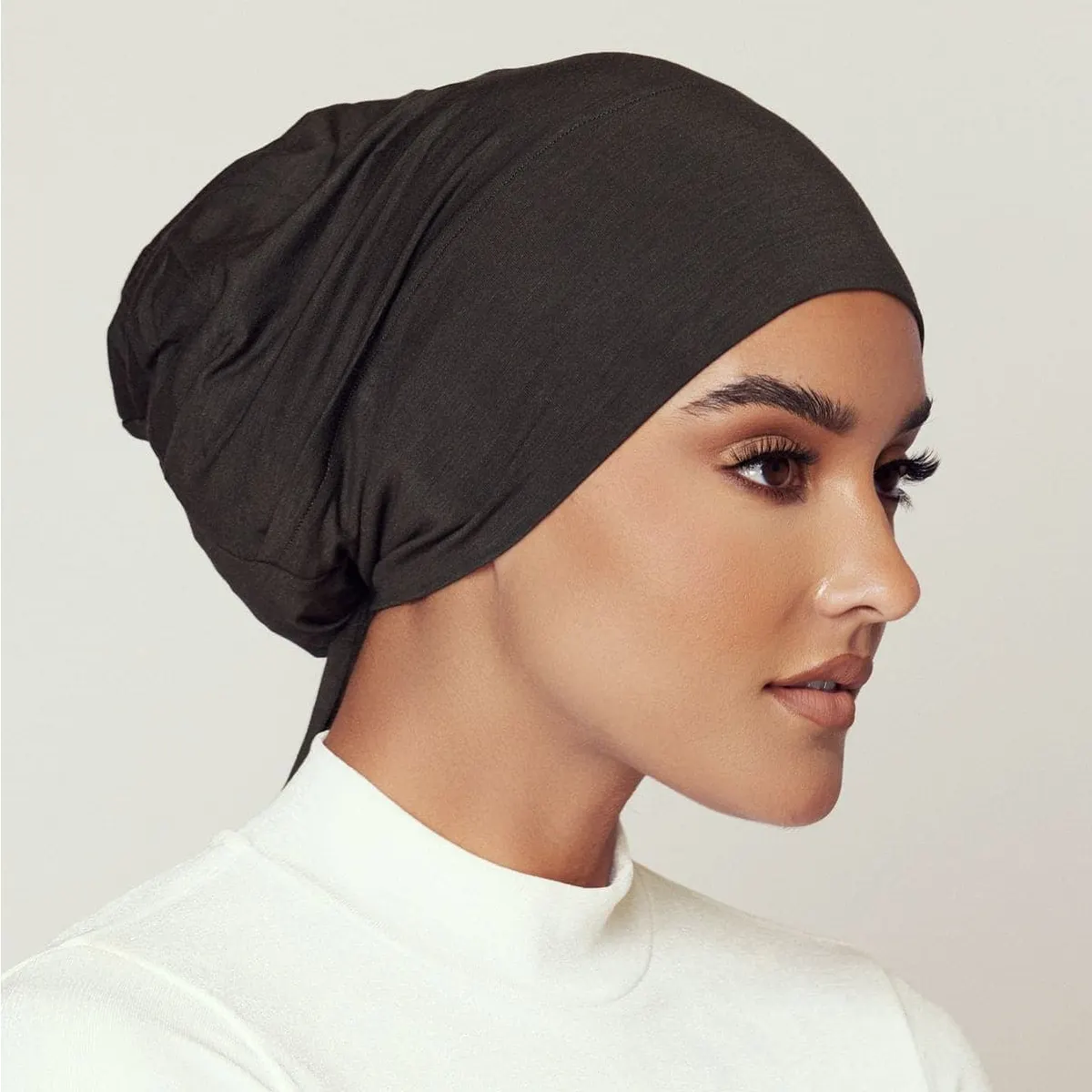 Gorro Hijab interior de algodón de Jersey de bambú de primera calidad, gorro ecológico transpirable reciclado para mujeres musulmanas, gorros con pañuelo en la espalda