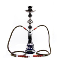 En stock, Kit de chicha arabe transfrontalier, taille moyenne, en acrylique avec tuyau en verre à double tube en chanvre, accessoires