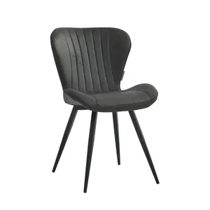 Sedia da <span class=keywords><strong>Cucina</strong></span> Industriale in Microfibra <span class=keywords><strong>Antracite</strong></span> con Gambe in Metallo - Product Image 1