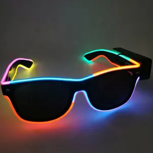 Occhiali a LED illuminano gli occhiali dinamici per bomboniere per feste Festival di natale EL neon Wireless Rave Party Glowing Flashing Glasses