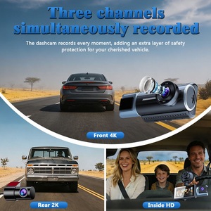 Dashcam Wifi 4K+4K+1K a 3 telecamere con GPS, ADAS, visione notturna e sensore G per auto - Product Image 3