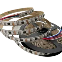 5m DC12V WS2818 LED Digital Pixel Strip 96leds/m;32pixels/m Lebar PCB 12mm 5050 SMD RGB Warna Penuh IP65 Tahan Air Untuk Penggunaan Dalam Ruangan ABS