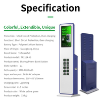Vente en gros d'argent distributeur automatique 24 emplacements chargeur Powerbank kiosque de charge kiosque casier Station avec pour appareil de téléphone portable