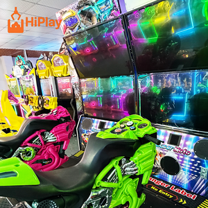 Simulador de Carreras de Motos de Lujo con 4 Pantallas, Máquina de Juego de Motocicletas con Luces LED de Neón, Operada con Monedas para Parques de Diversiones, <span class=keywords><strong>Centros</strong></span> <span class=keywords><strong>Comerciales</strong></span> y Salas de Entretenimiento Familiar (FEC) - Product Image 6