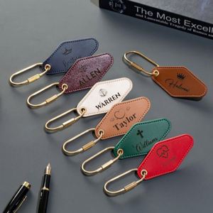Custom Personalized Leather Hotel Motel <b>Keyring</b> Promotional <b>Carabiner</b> & Keychain - Product Image 4
