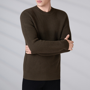 Suéter de Punto Personalizado con Cuello Redondo, Fabricante de Prendas de Punto BSCI, Suéter Informal de Invierno para Hombre, Tejido con Lana Merino Pura - Product Image 5