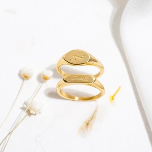 Nisex-Anillo de sello ovalado con caligrafía rabica, joyería personalizada y al por mayor - Product Image 3