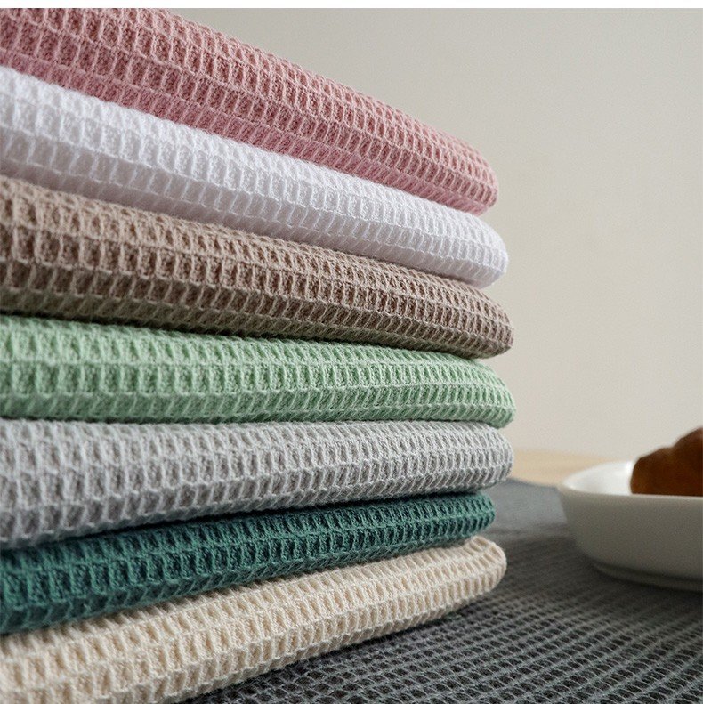 Waffle towels 100% cotton Online top selling 45cm*65cm plain fabric waffle tea towel cotton cleaning cloth