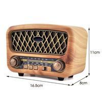 Radio tourne-disque stéréo rétro M-2011BT Meier en bois de cerisier avec lecteur MP3, carte TF, et lampe de table AM/FM