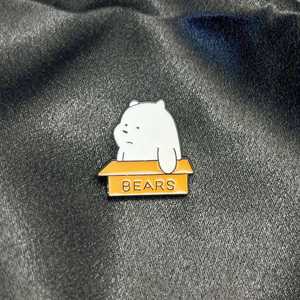 Little Bear Cartoon Brooches Alloy Pins 20mm White <b>Brown</b> Cute Decorative <b>Backpack</b> Clothing Charms - Product Image 2