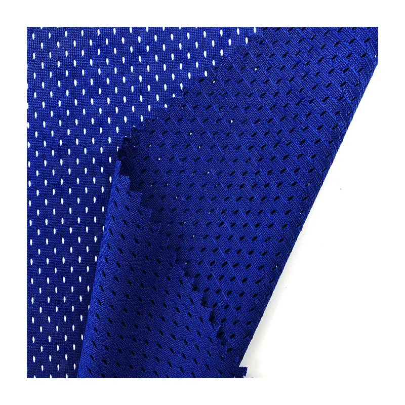 Breathable mesh sports fabric 100%polyester 1mm*2mm size hole mesh knitted fabric for garments