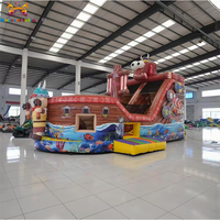 Château Gonflable Multifonctionnel Hot Sale : Bateau Pirate avec Toboggan, Structure Commerciale en PVC Facile à Installer pour Parc d'Attractions
