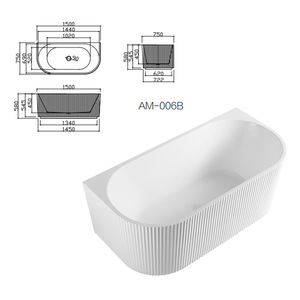 Meistverkaufte Reinweiße Klassische Universelle Freistehende Acryl-Badewanne für Badezimmer - Product Image 6