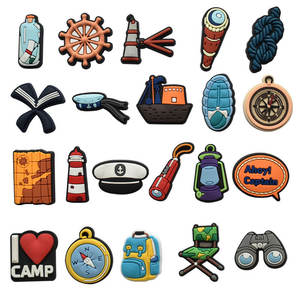 Nouveau stock d'usine vente en gros de caoutchouc <span class=keywords><strong>Camping</strong></span> en plein air thème d'aventure breloques de créateur breloques en PVC décorations de chaussures breloques de chaussures - Product Image 1