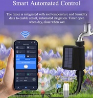 Controlador de Riego Automático Inteligente SLS con WiFi, Energía Solar, Plástico, 3/4 Pulgadas, IP66 Impermeable, Control por Aplicación Android, para Interiores y Exteriores