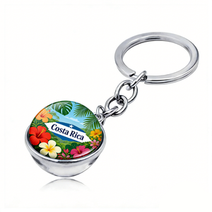 Personalized Costa Rica Mexico Madagascar Mauritius Benin Fiji Various Fashion Glass Keychain