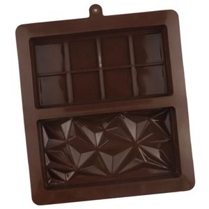 Moule en silicone écologique pour chocolat et glaçons, motif gaufré 8 grilles en forme de losange, grande taille, OEM/ODM - Product Image 3