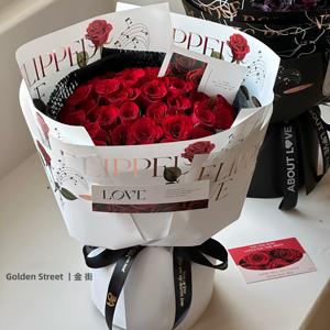 Hot Sale Small Size 10 PCS/Pack Rose <b>Pattern</b> Waterproof Flower Wrapping <b>Paper</b> for Flower Shop - Product Image 5