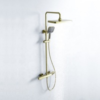 Aideal – ensemble de pulvérisateur de douche de 10 pouces, nouveau, minimaliste, élégant, contemporain, or brossé, pomme de douche rectangulaire