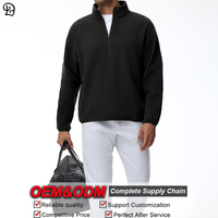 Personnalisé Hommes Demi Zip Surdimensionné Polaire Active Sweat-shirt Décontracté Pull Haut Col Montant Hiver Sherpa Chaud Avec Poche