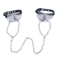 QKKQ acier inoxydable poitrine pince plaque Collocation cuir pansement sein Bondage Gadget Sexy accessoires pour femmes en gros