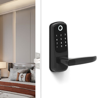 Serrure de porte intelligente Tuya Wifi Ttlock avec accès par application, empreinte digitale, clavier numérique, carte et application BLE, à loquet unique