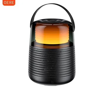 QERE HF55 Mini Portable Wireless Speaker Outdoor Subwoofer With Led Flashing Colorful Metal Bass Speaker