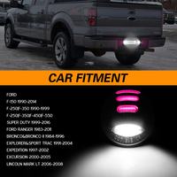 Lumière LED de plaque d'immatriculation arrière rose + blanc pour Ford F150 F250 F350 F450 F550 Super Duty Bronco Ranger Expedition Explorer Parts