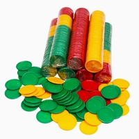 Jetons de jeu en plastique colorés de 1,2 cm, mini jetons de mahjong, accessoires de jeu de table pour poker, mahjong, jeux de famille
