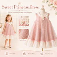 Robe d'été décontractée à fleurs superposées pour filles, en polyester/coton, style princesse, ODM