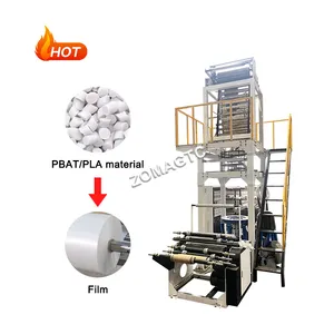 Automatic PLA PBAT PE Extruder Biodegradable Plastic Bag For Shopping Garment Packing Film Roll Plastic Film Blowing Machine