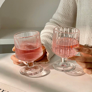 Vaso de Vidrio para Bebidas y Jugos con Rayas Verticales, Diseño Moderno y Simple, con Tapa y <span class=keywords><strong>Asa</strong></span>, Colorido, para Uso Doméstico y en Restaurantes - Product Image 4